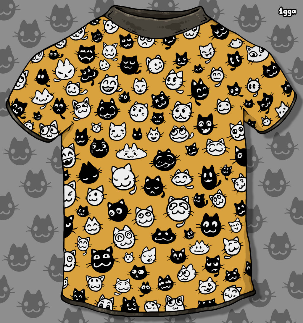 Cat Pattern T-Shirt by 1gga on DeviantArt cat-pattern-t-shirt-by-1gga-on-deviantart