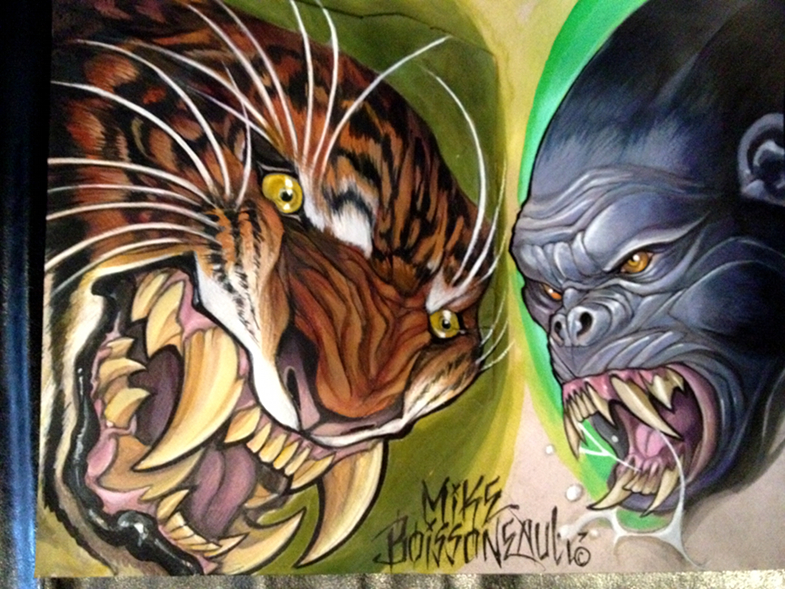 gorilla tiger tattoo flash by mikeboissoneault on DeviantArt gorilla tiger tattoo flash by mikeboissoneault on DeviantArt