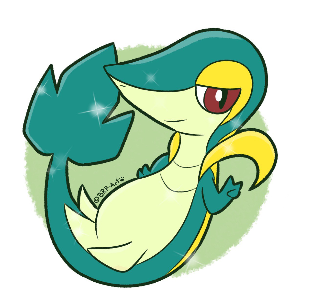 Pokemon Shiny Snivy by BRPArt on DeviantArt