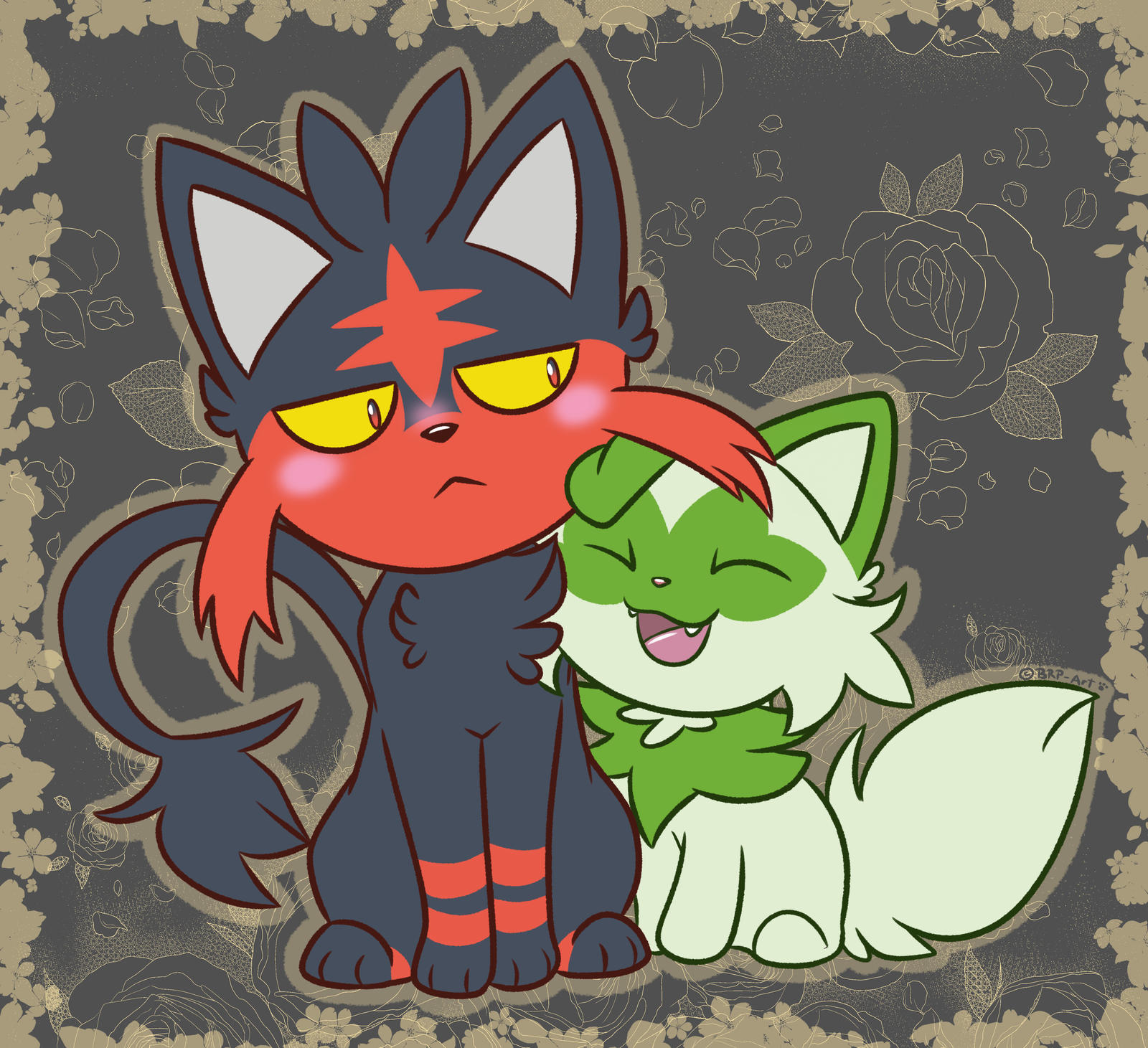 Pokemon - Litten and Sprigatito by BRP-Art on DeviantArt