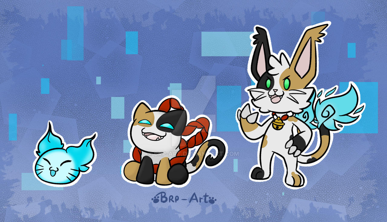 Deviantart Reference Digimon Digimon OC - Bakenekomon Line Chibi by BRP-Art on DeviantArt
