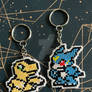 Crossstitch: Digimon Agumon and Veemon