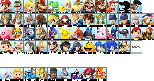 Full SSB4 Roster with DLC. by ThatOneEpicGamer on DeviantArt