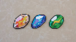 Fire/Water/Thunder Stones - Perler Bead Sprites