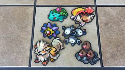 Commission: Pokemon Team Perler Bead Sprites