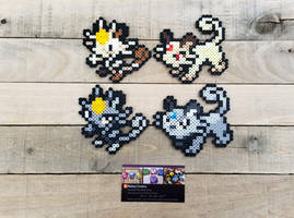 Meowth Family - Pokemon Perler Bead Sprites