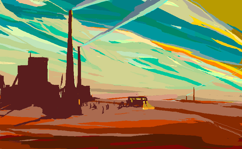 factory, dawn