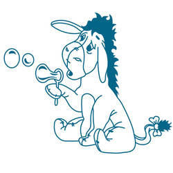 Eeyore blowing bubbles vinyl decal design