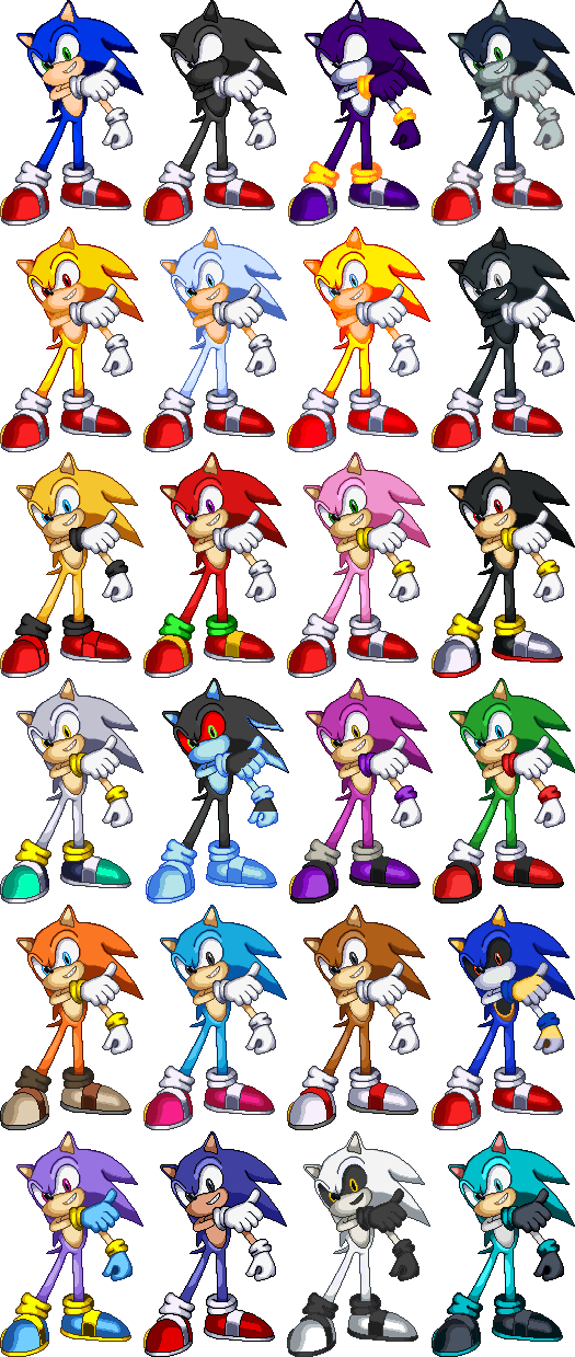 SSF2 Sonic Palletes by YahirGhost on DeviantArt