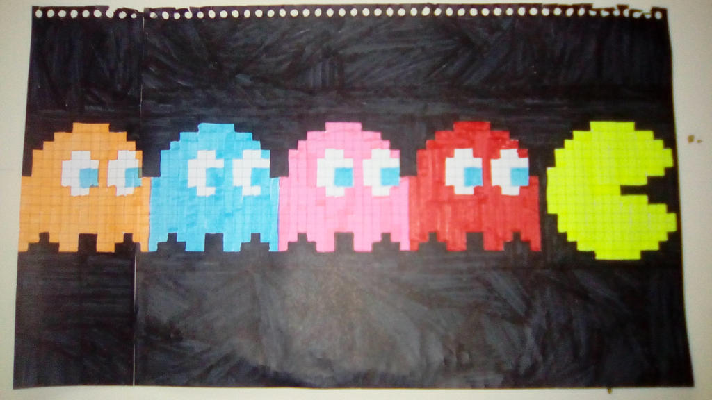 Grid Reference Pacman My Pacman spiral grid drawing by Amazingangus76 on DeviantArt