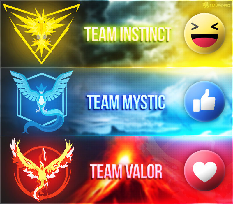 Mystic vs Valor vs Instinct Pokemon GO Teams by RealwhOunz on DeviantArt