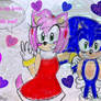 SONAMY cutie Amy and shy Sonic