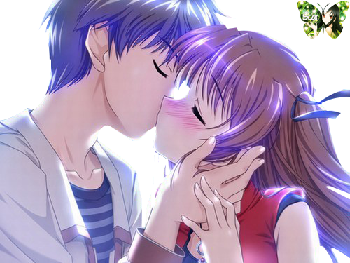 Anime Kissing Couple Render by ElvaScar on DeviantArt