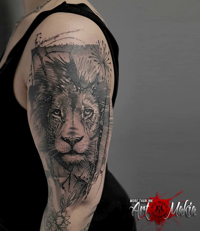 Abstract Lion Tattoo by ArtMakia on DeviantArt