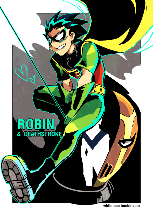 Deepstrok Robin DC: Robin and DeathStroke by whitmoon on DeviantArt