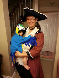 The pirate and her little parrot