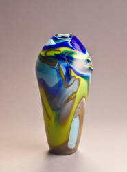 Glass Vase Blue Green Brown