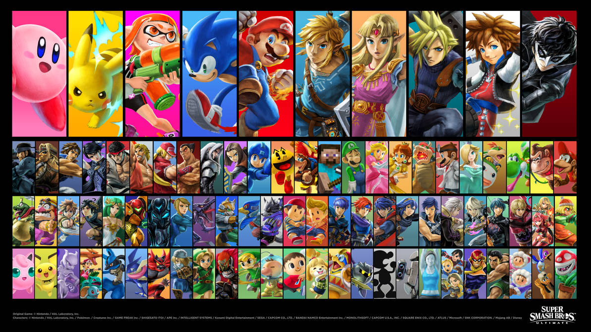 SSBU Full Roster Wallpaper Mural Style by labuyo829 on DeviantArt