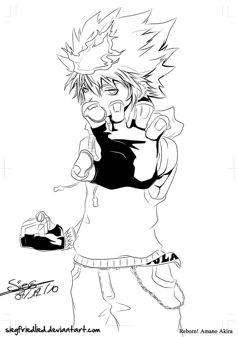Tsuna - Lineart by SiegfriedLied