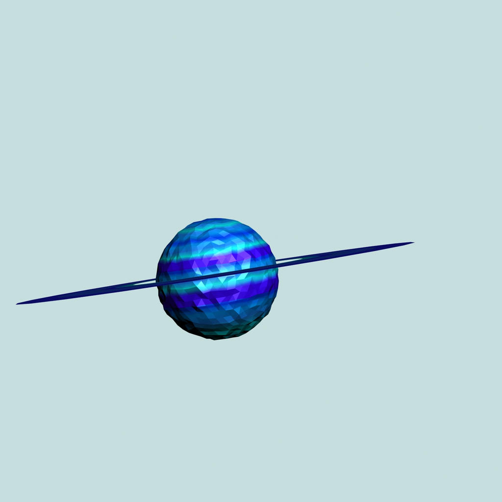 Cartoon low poly exoplanet