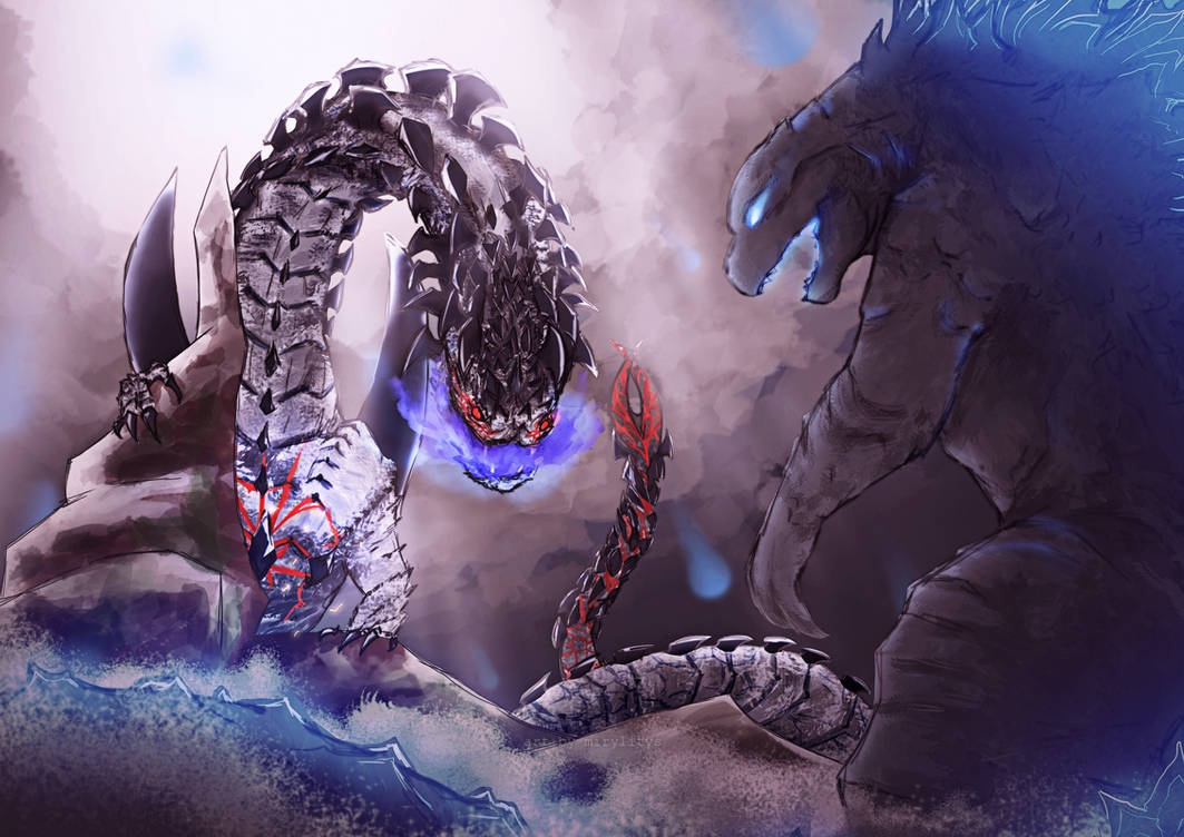 Godzilla vs. Dalamadur by mirylitys on DeviantArt