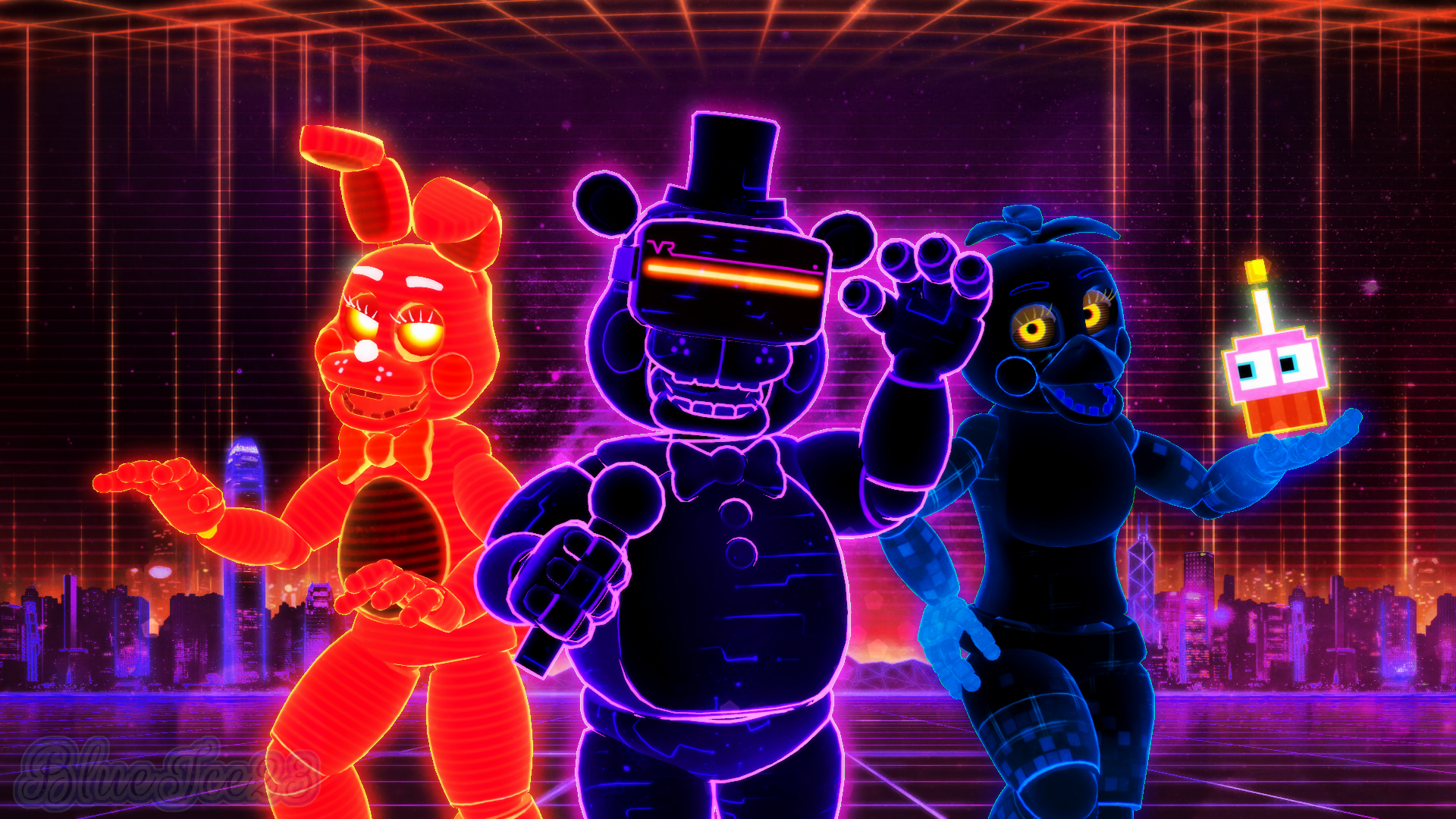 FNAF AR, ALL ANIMATRONICS WORKSHOP ANIMATIONS 360 SPIN