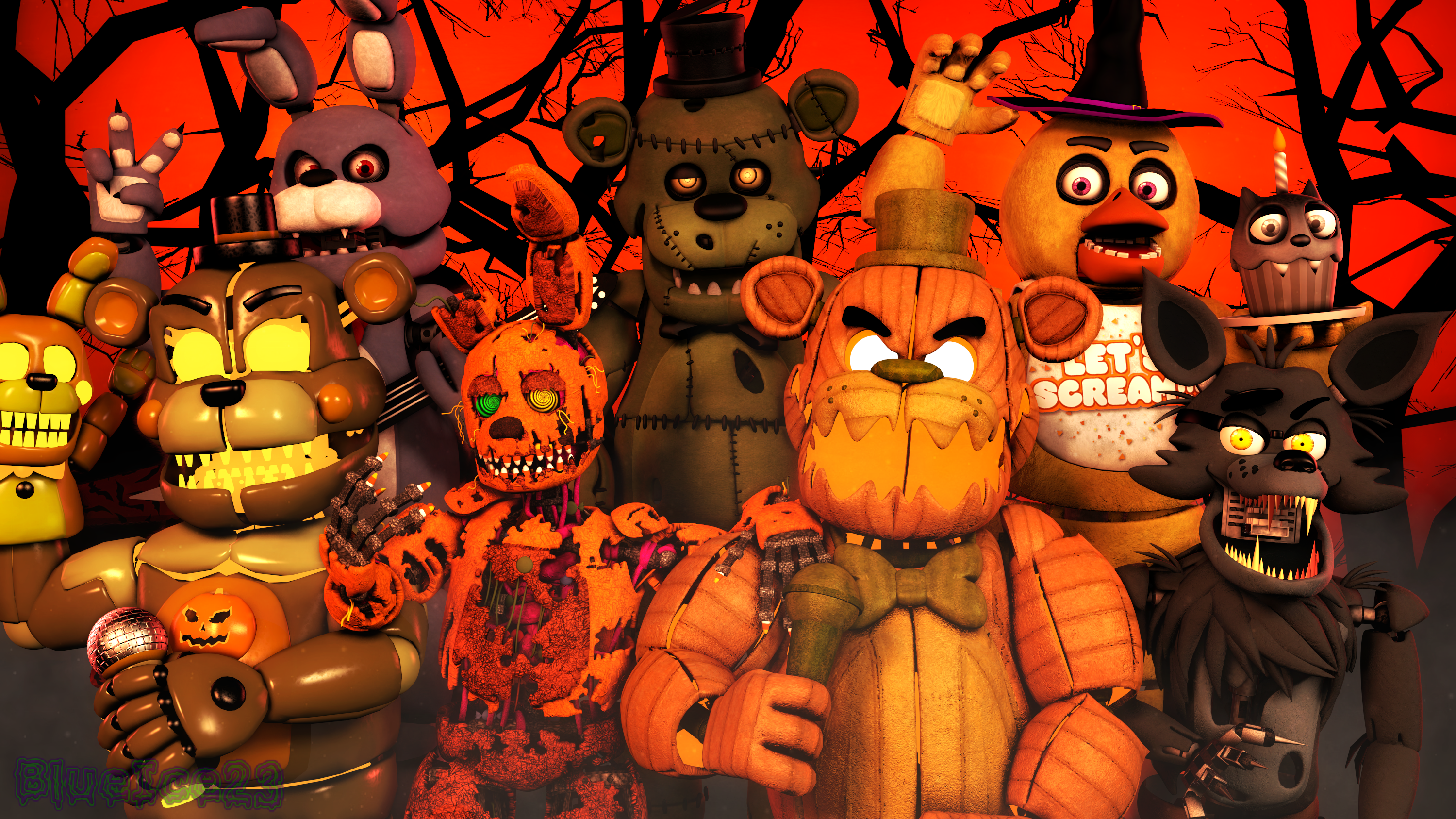 five nights at freddy's 4 halloween animatronics by FRANKO15 on DeviantArt