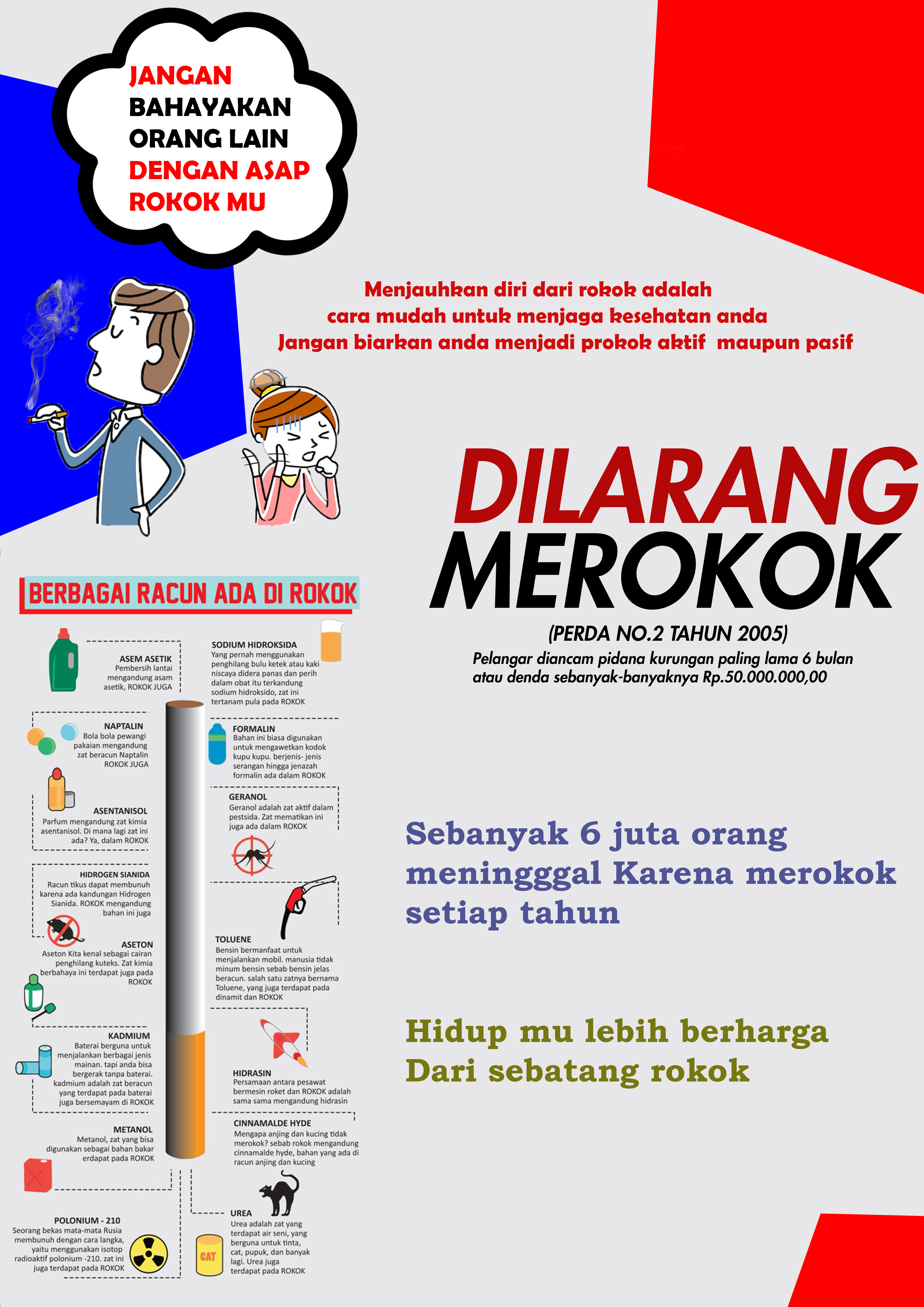 Paling Inspiratif Gambar Poster Dilarang Merokok Kartun