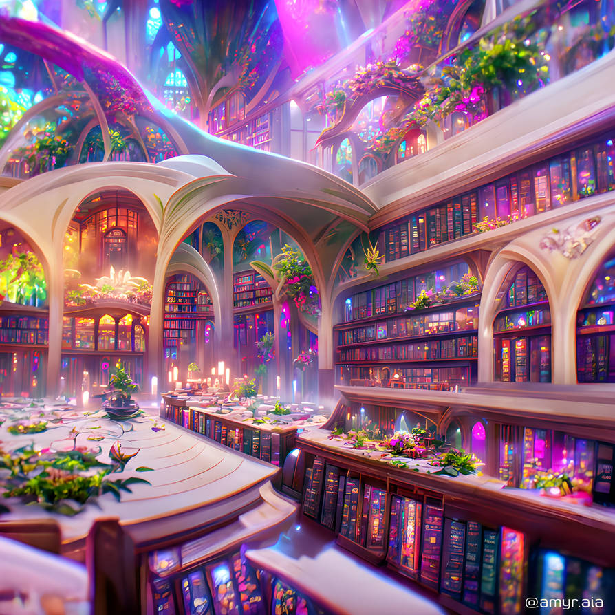 A beautiful Anime magical library by amyraiaftw on DeviantArt