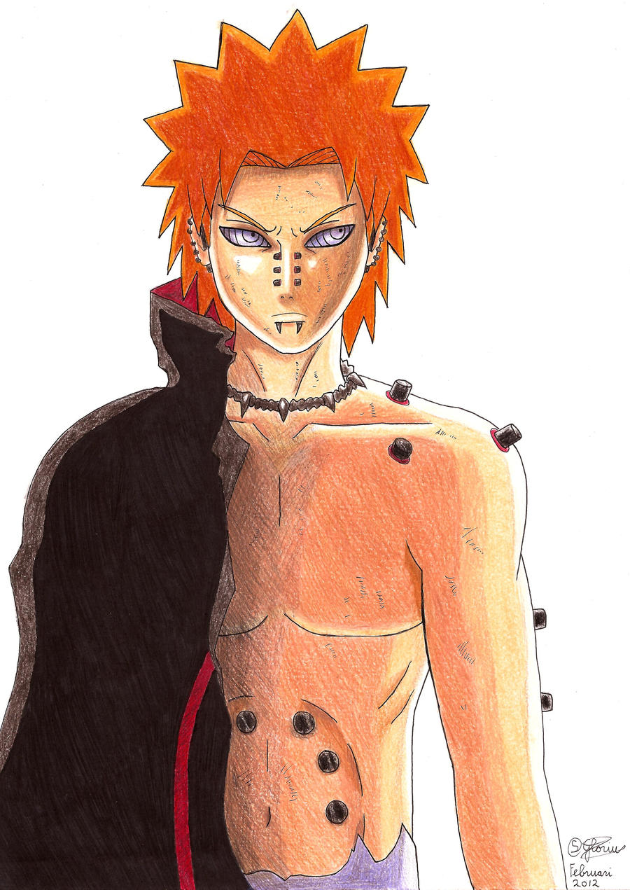 Drawing of ''Pain'' from the anime Naruto by YaboiArtLover on DeviantArt
