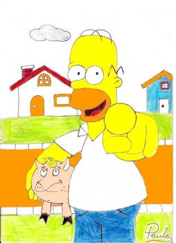 Homer Simpson And Spider Pig