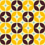 Geometric Pattern: Stylised Flower: Brown/Yellow