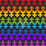 Geometric Pattern: Cross: Rainbow Dark