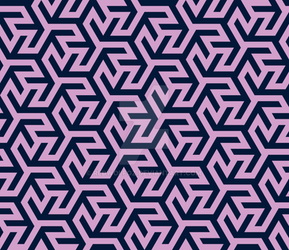 Geometric Pattern: Triskelion Fork: Navy/Pink