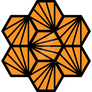 Geometric Pattern: Hexagon Ray: Orange Black