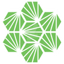 Geometric Pattern: Hexagon Ray: Green White