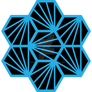 Geometric Pattern: Hexagon Ray: Black Blue