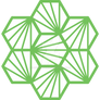 Geometric Pattern: Hexagon Ray: White Green