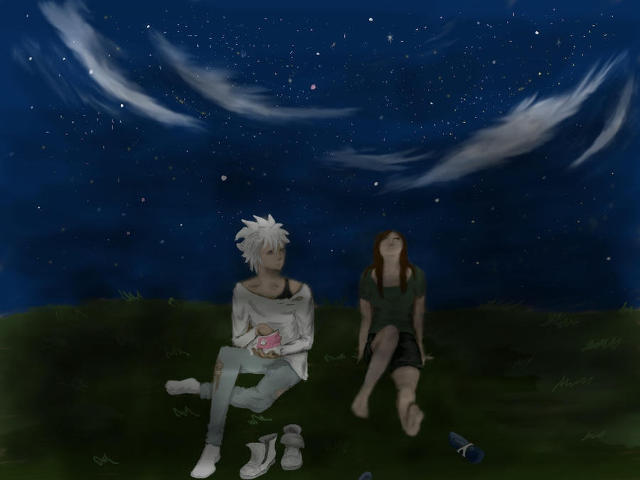 Under the night sky