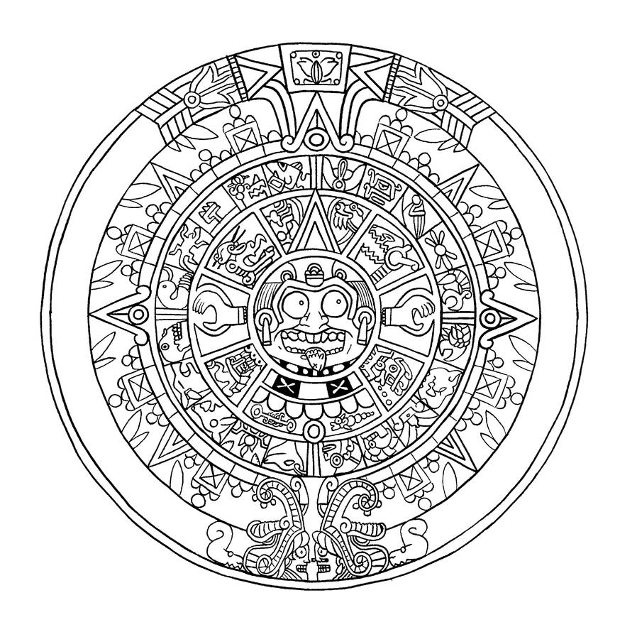Maya Calendar Lineart by dominicf on DeviantArt maya-calendar-lineart-by-dominicf-on-deviantart