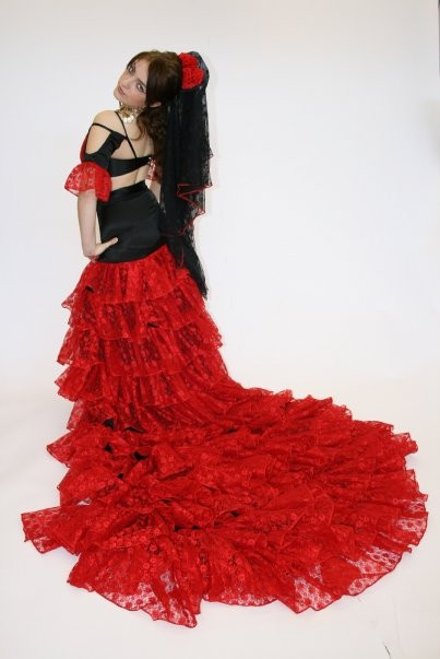 red flamencos dress