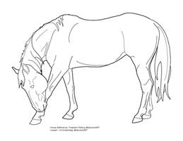 Bowing horse lineart