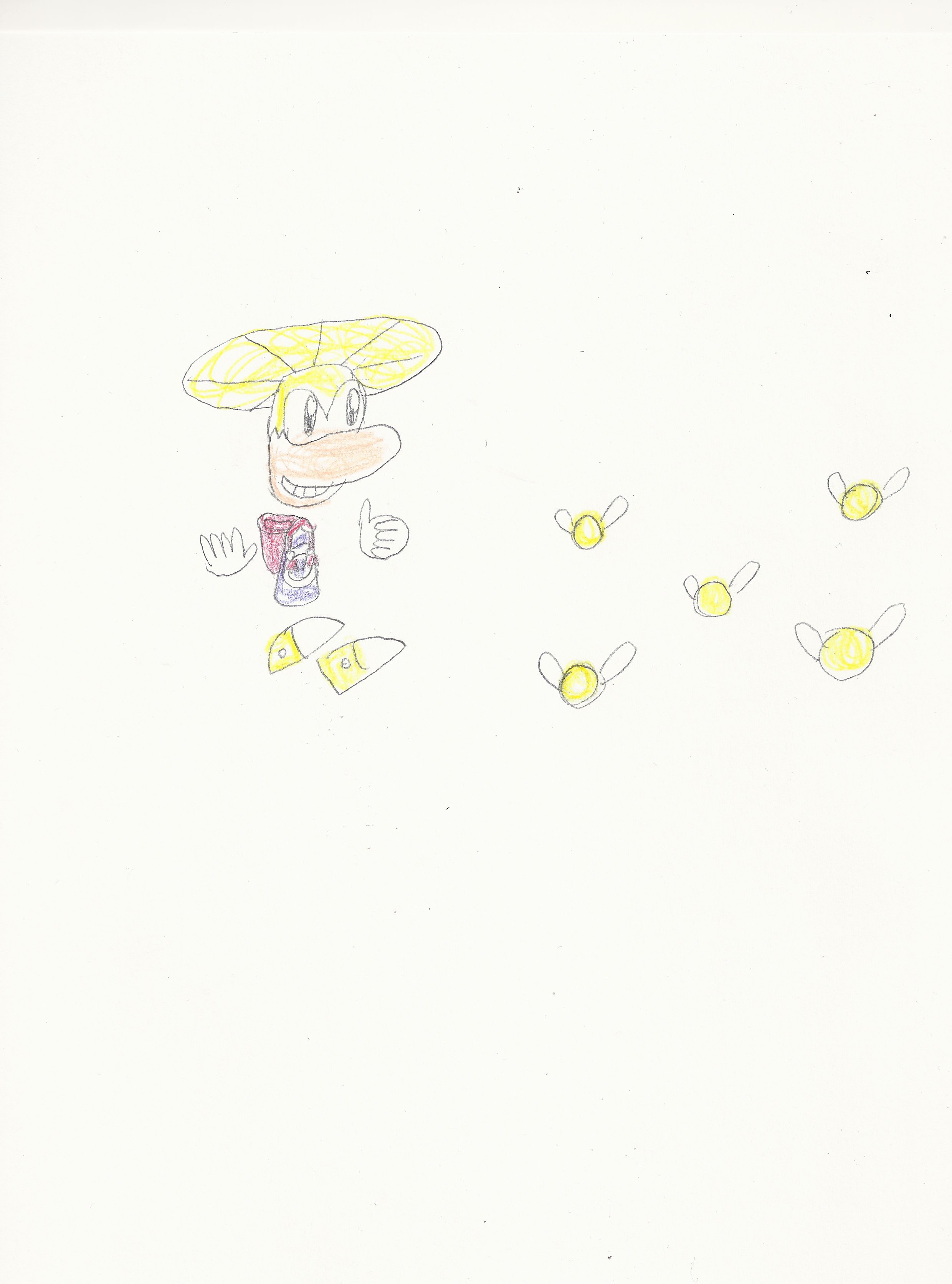 Rayman collecting Yellow Lums