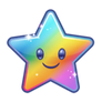 Rainbow star (platinum - PNG)