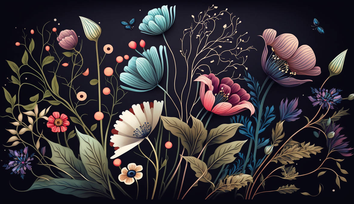 Background With Whimsical Wild Flowers2 by Constructiva on DeviantArt