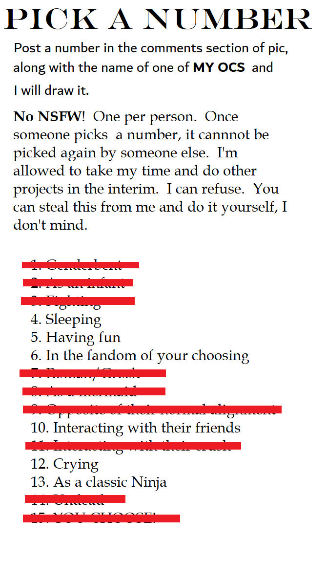 Pick A Number Meme By Maliceintheabyss On Deviantart Pick A Number Meme By Maliceintheabyss On Deviantart