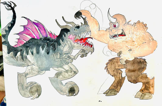 Colossa Cyclops VS Carnosaurus Imperator by masonmdaythetrex