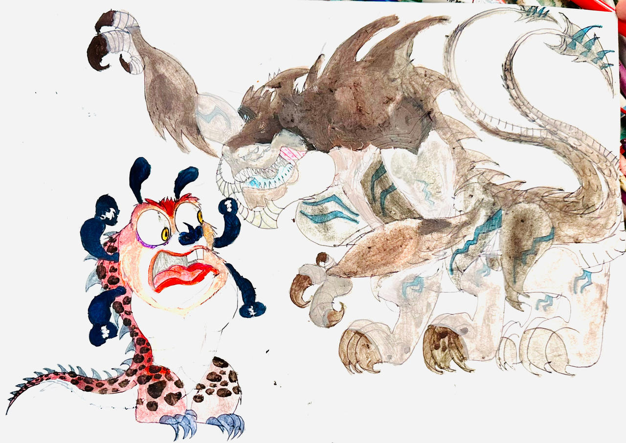 Insectosaurus Drawing Insectosaurus Vs Mega Kaiju by masonmdaythetrex on DeviantArt