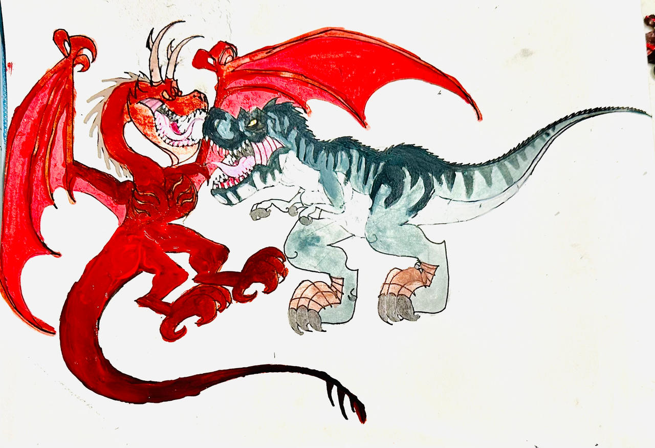 Grumpy Vs Fire Dracowyvern by masonmdaythetrex on DeviantArt