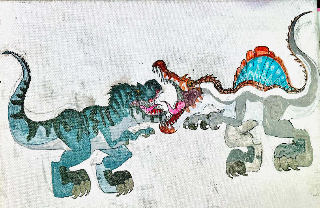 Grumpy VS JP3 Spinosaurus by masonmdaythetrex on DeviantArt